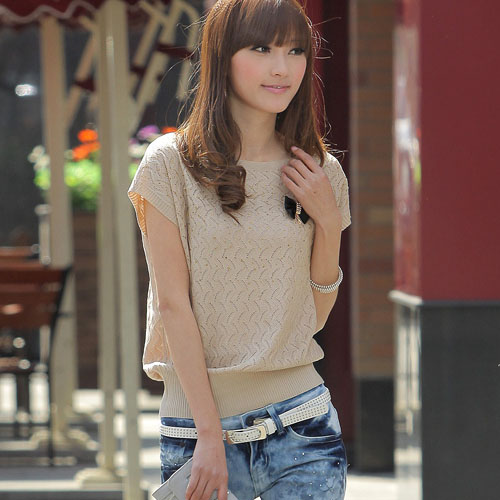 Ball all-match cutout sleeveless mantianxing butterfly brooch fashion sweater