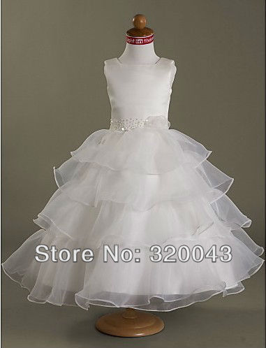 Ball Gown Square Tea-length NY002 Organza Communion Dress