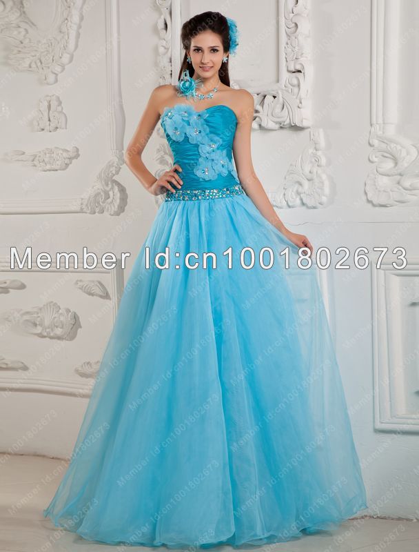 Ball Gown Sweetheart Beading Flowers Pleats Floor-Length Quinceanera Dresses Custom Prom Dress Party Gowns