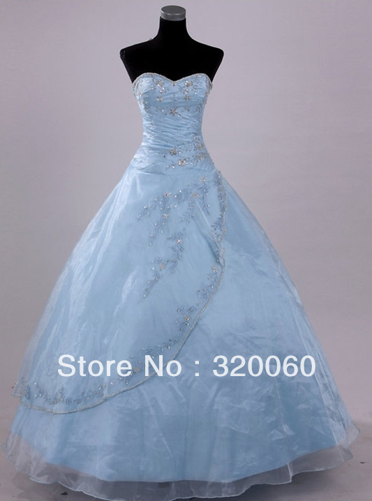 Ball Gown Sweetheart Sleeveless Floor Length Beading Organza Prom Quinceanera Dress