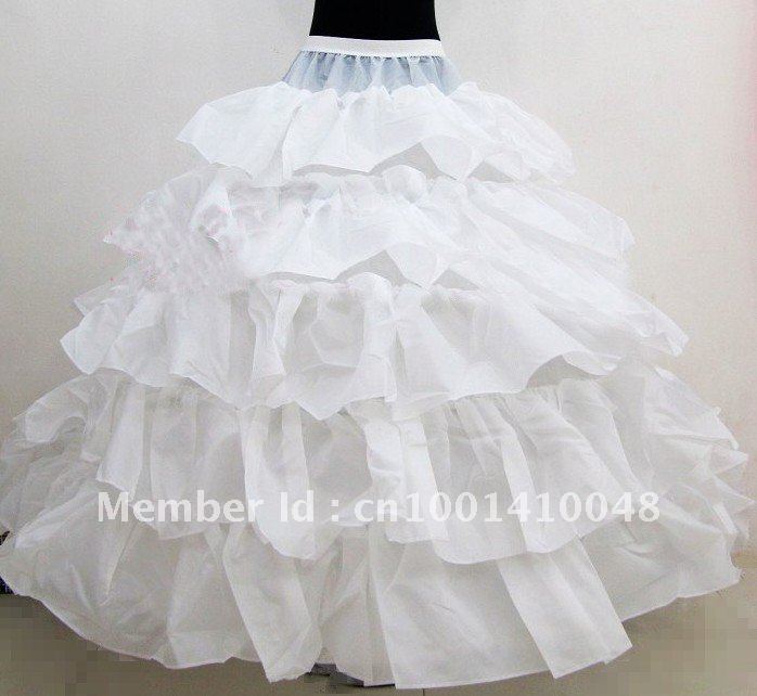 Ball Gown White Five Layer Ruffle Floor Length Petticoat