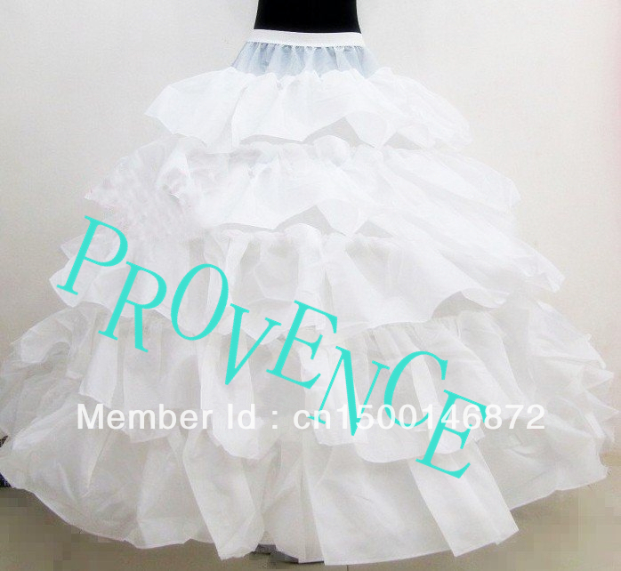 Ball Gown White Five Layer Ruffle Floor Length Petticoat  Z-118