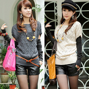 Ball summer 2012 all-match wave cutout sweater shirt sweater female