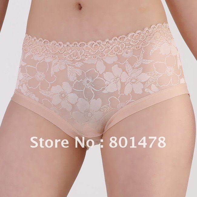 Bamboo fiber printing embroidery flouncing lace women's underwear 121