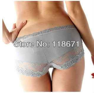 Bamboo fiber sexy lace lace openwork boxer underwear