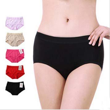 Bamboo Fiber Traceless Briefs Solid Lady Panties Mid-Waist Underwear Different Color Comfortable 15 PCS Free Shipping