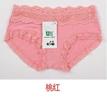 Bamboo Fiber Wavy Lace Women's Panties(12 colors)  Free Shipping