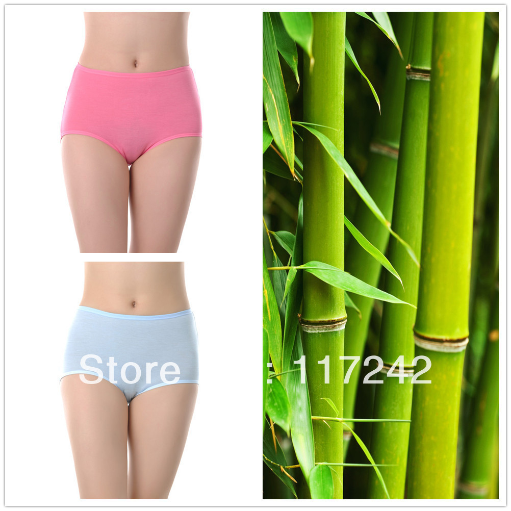 Bamboo fibre butt-lifting high waist women's plus size elastic panties Random 5 color