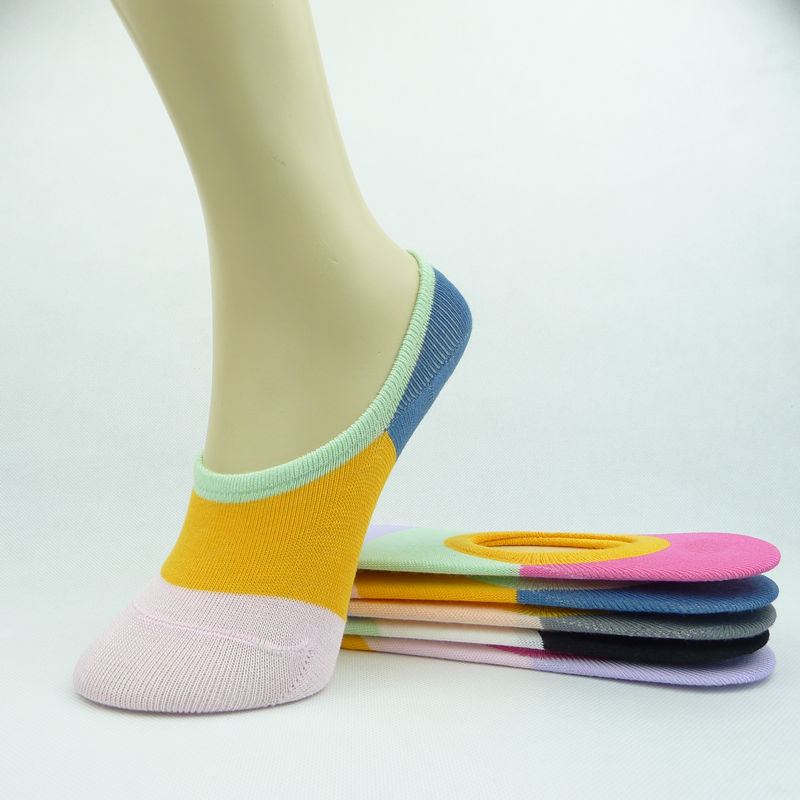 Bamboo fibre female invisible sock slippers wide stripe ultra-thin shallow mouth invisible socks slip-resistant
