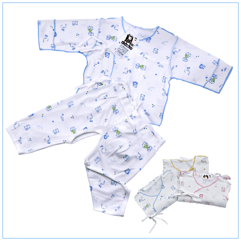 Bamboo fibre newborn set baby thin underwear autumn monk clothing set strap style