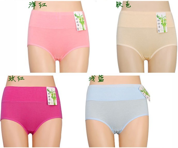 Bamboo fibre panties female abdomen drawing butt-lifting in high waist plus size underwear antibiotic briefs