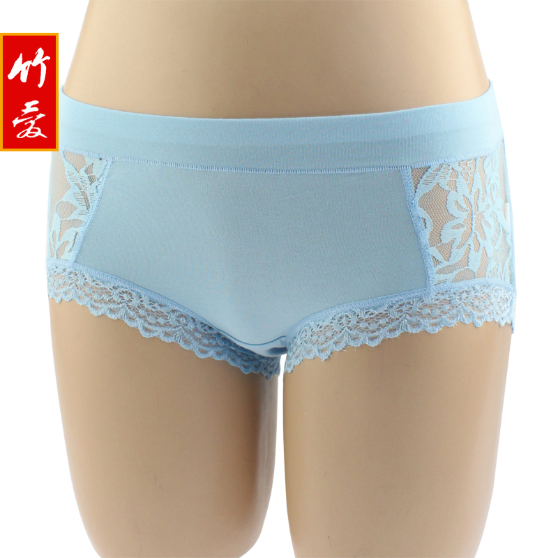 Bamboo fibre panties women's sexy lace perspectivity briefs plus size available n216