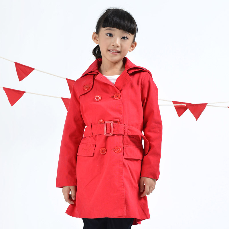 BANUM 2012 female child autumn and winter new arrival child the trend of fashion outerwear trench shirt 121373235