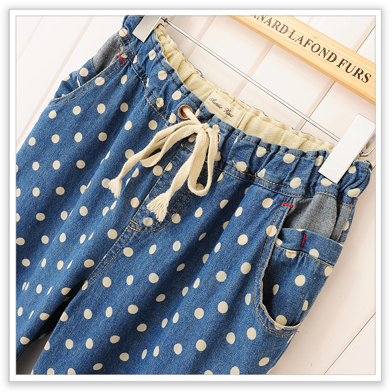 Baos shop all-match fresh small polka dot pattern youoccasionally drawstring 7 jeans