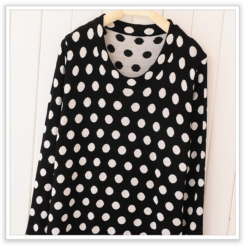 Baos shop romantic dot sweep bow long design sweater