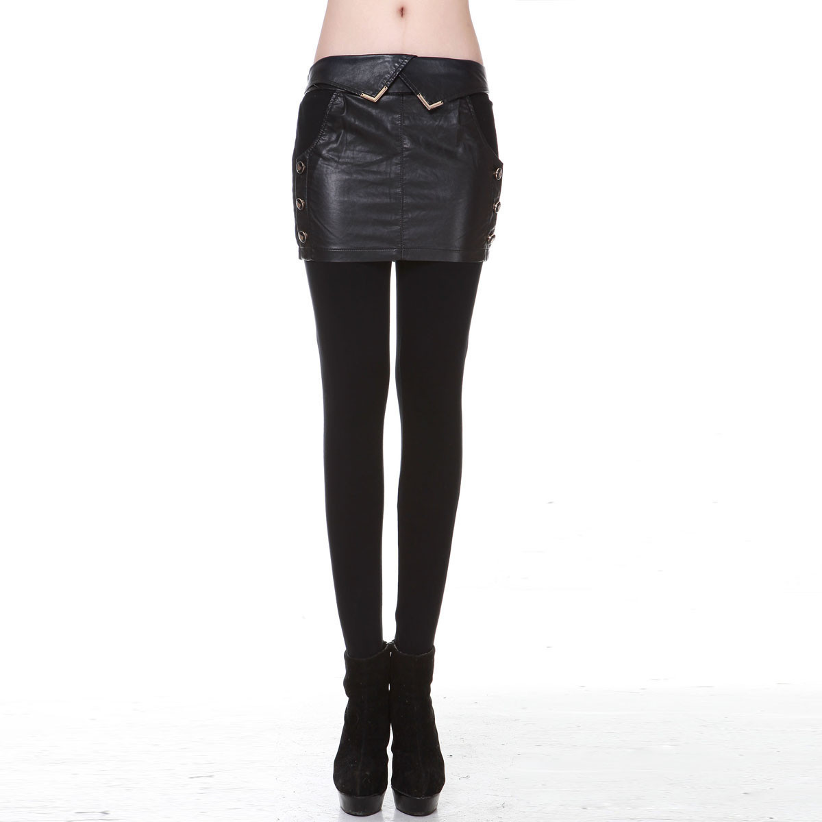 Basic 2012 women's leather skirt trousers SS101