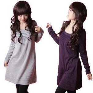 Basic shirt female 2012 women's autumn winter sweater outerwear medium-long slim sweater dress