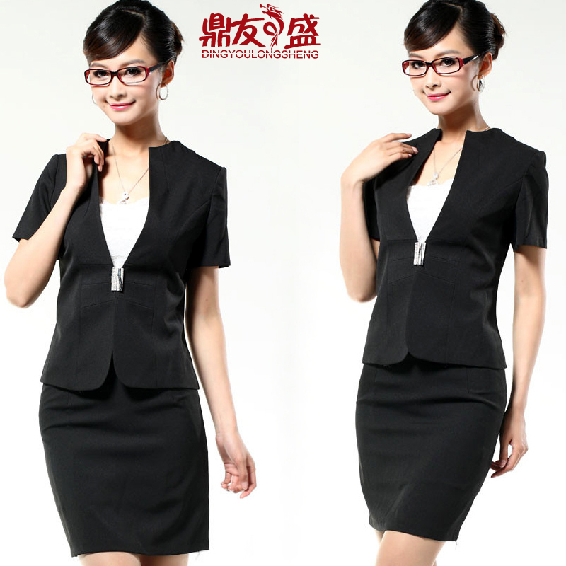 Basons ol fashion professional women's skirt short-sleeve set work wear f09