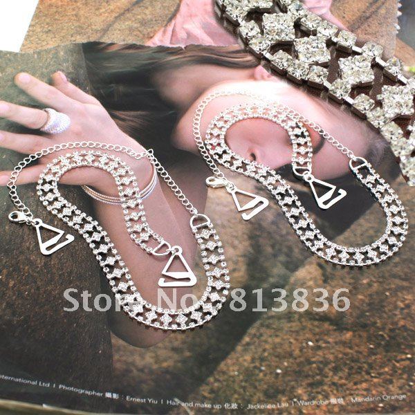 BB172-056!Min Order is USD10!Imitation Diamond Rhinestone Shoulder Cupchain Bra Strap Crystal Fashion Intimates Accessories