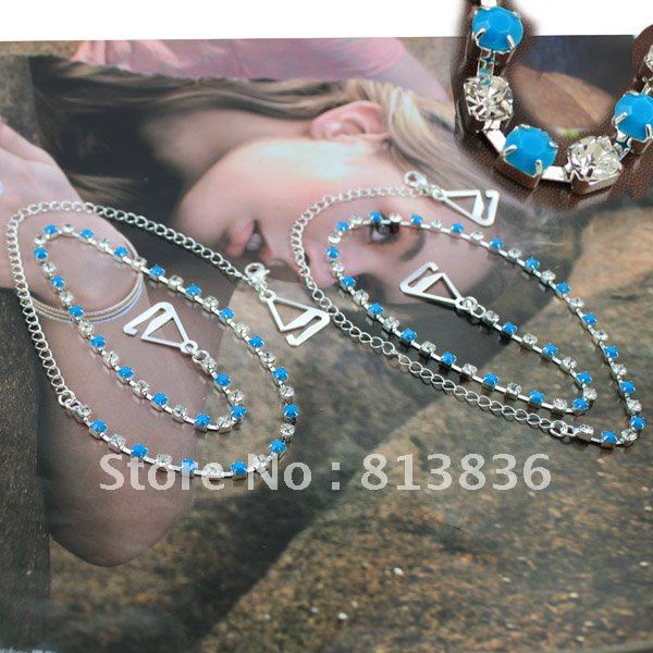 BB172-109!Min Order is USD10!Alloy Fashion Shoulder Bra Strap Crystal Rhinestone Imitation Diamond Ladies'  Apparel Decoration