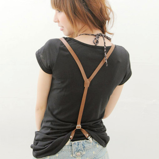 Bd001 suspenders hot-selling leather folder front and back clip oo b300