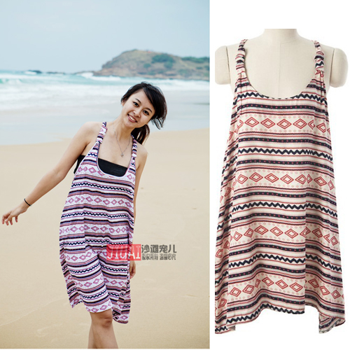 Beach accessories stripe tank dress beach racerback dress beach skirt dress beachwear at home dress