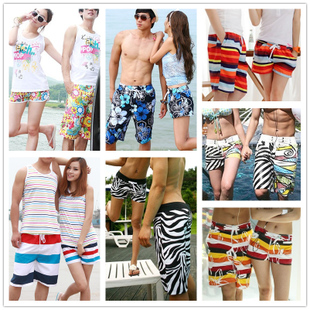 Beach pants lovers shorts male quick-drying pants shorts female plus size summer Women