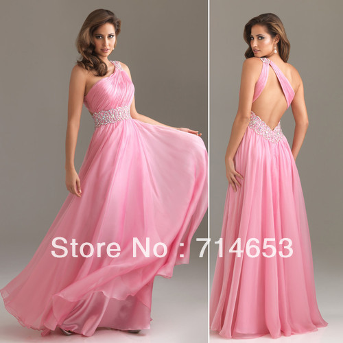 Beaded One-shoulder Evening/Formal/Ball gown/Party/Prom dress