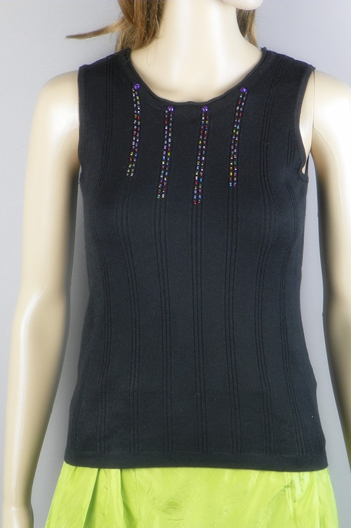 Beaded sleeveless vest female fashion viscose bing ma woven vest sleeveless la-228