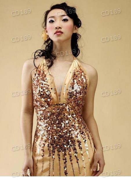 Beads Sexy halter Special Occasion Ceremony Dress Formal Gowns Gorgeous Stunning Large