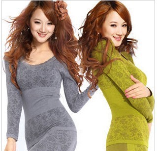 Beam waist seamless body underwear female model body thermal underwear basic thermal sexy Dress  underwear