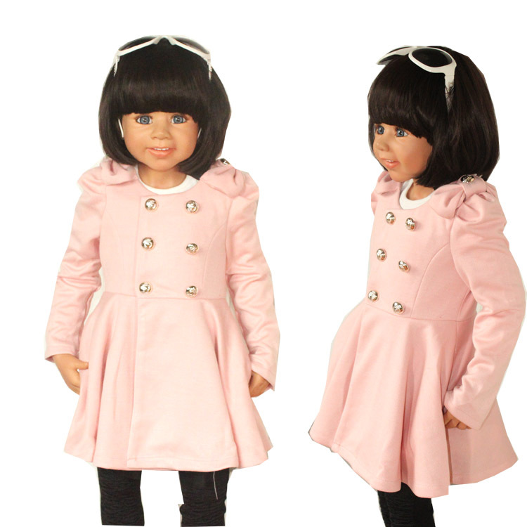 Bear autumn girls clothing - double breasted small skirt slim waist trench outerwear 1148