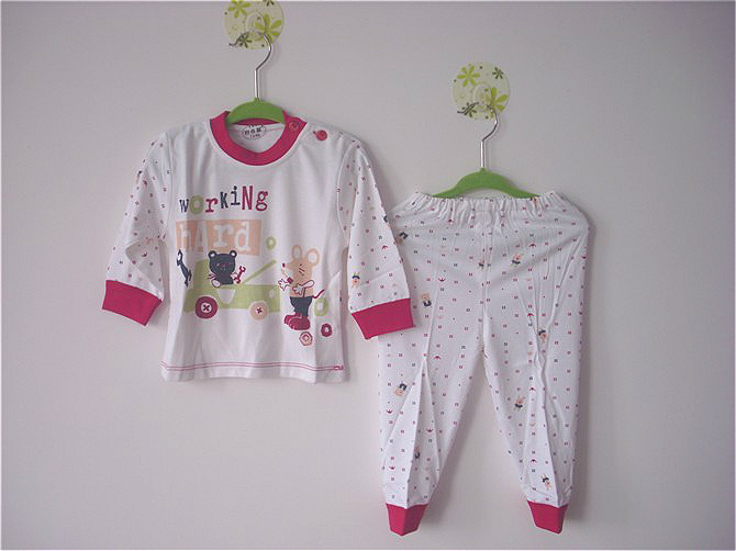 Bear buckle 100% cotton child underwear set baby 8209