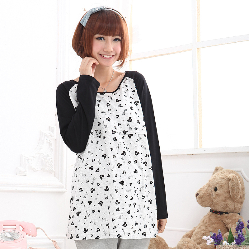 Beautiful 2013 spring maternity sploshes long-sleeve T-shirt fresh mommas fashion top 1103557