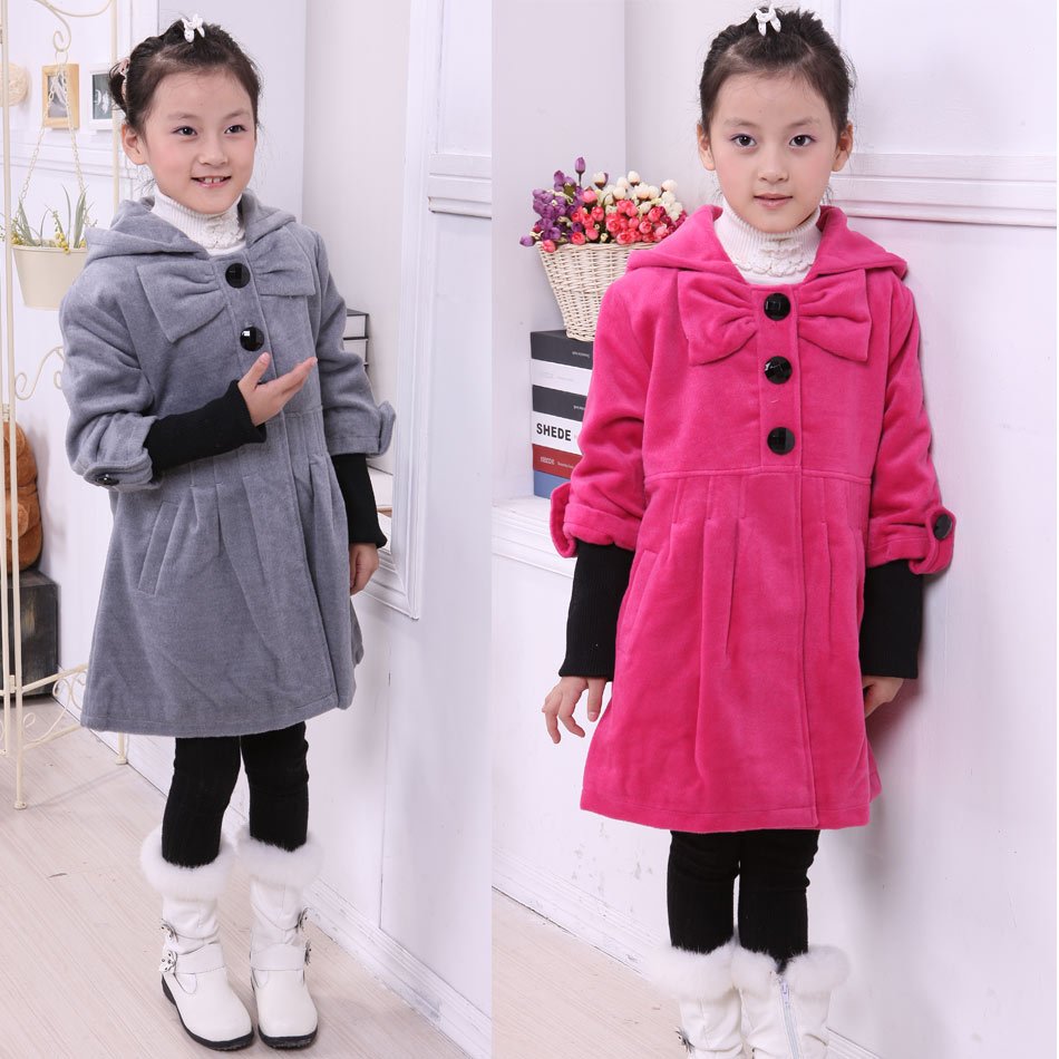 Beautiful children's clothing female child winter 2012 wool woolen trench overcoat outerwear