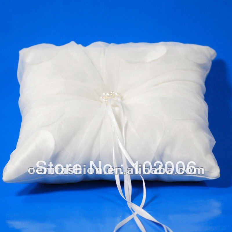 Beautiful Elegance Wedding Bridal Crystal Beaded Ring Pillow R010 free shipping