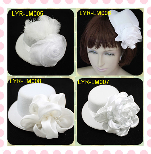 Beautiful Flannel With Flower Wedding Bridal Hat/Headpiece LYR-LM005-008 Free Shipping