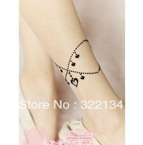Beautiful Flower design on the side Fashionable Women Tight Pantyhose