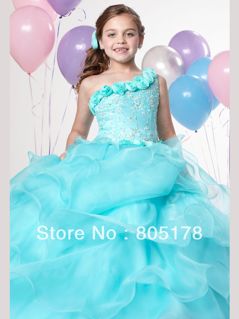 Beautiful have catching plait of crystal Flower Girl 's Pageant Dress Flower Girl Dresses