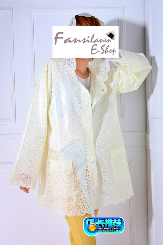 Beautiful lace print tpu adult raincoat fashion raincoat cloak raincoat three-color