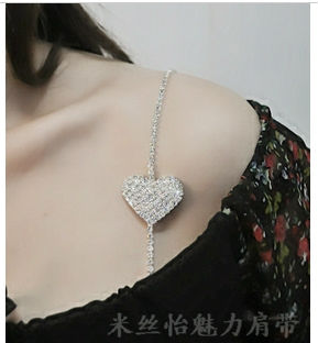 Beautiful love Rhinestone Belt shoulder strap underwear bra with diamond metal band