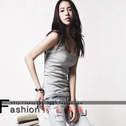 Beautiful mm all-match 100% cotton comfortable all-match wide strap vest spaghetti strap 10