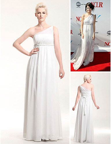 Beautiful One Shoulder A line Chiffon Evening Red Carpet  Selena Gomez Clelebrity Dresses New Fashion 2012