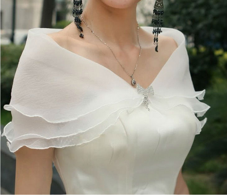 Beautiful one size White or Ivory  summer Wedding Jacket Shawl Wrap