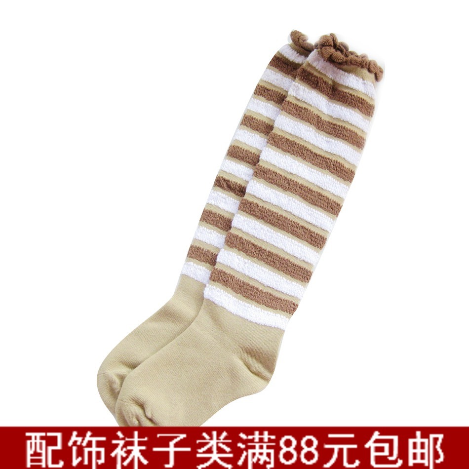 Beautiful pleated bubble socks knee-high socks 100% kid's cotton socks zt-34