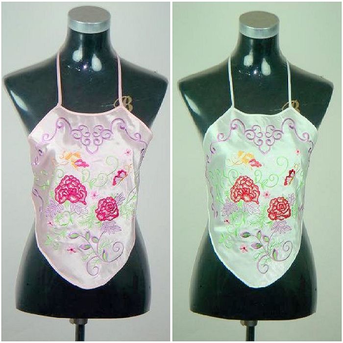Beautiful popular gentlewomen women's underwear embroidered chinese style tang suit sexy apron pink l0142