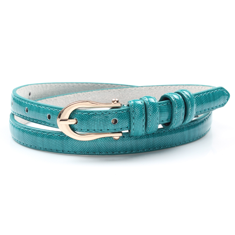 Beautiful serpentine pattern tieclasps all-match thin belt fashion women's strap genuine leather decoration