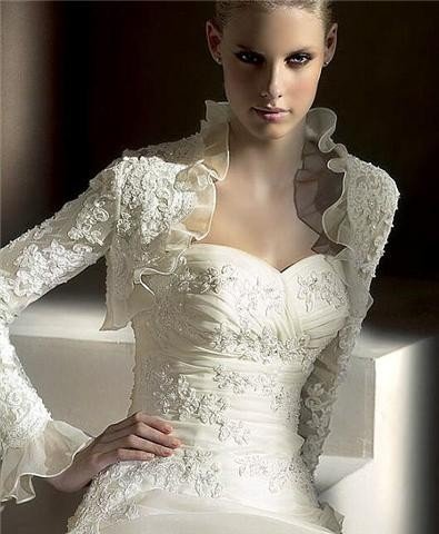 beautiful unique design lace wedding jacket  -WJ20