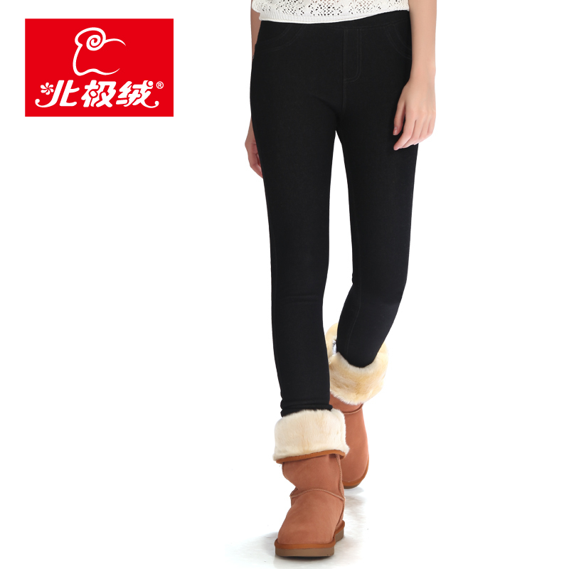 Beauty care plus velvet thickening thermal legging winter faux denim fashion body shaping ankle length trousers