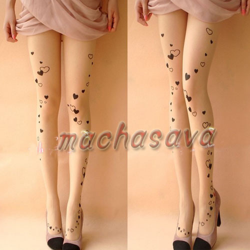 Beauty New Style Love Transparent Tattoo Tights Leggings Stockings Pantyhose
